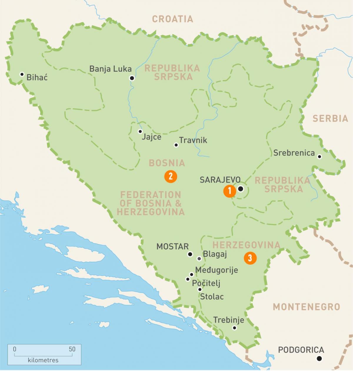 Карта на сараево во Босна и
