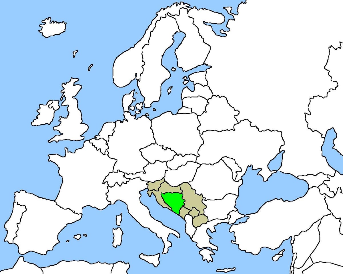Мапа на локација на Босна