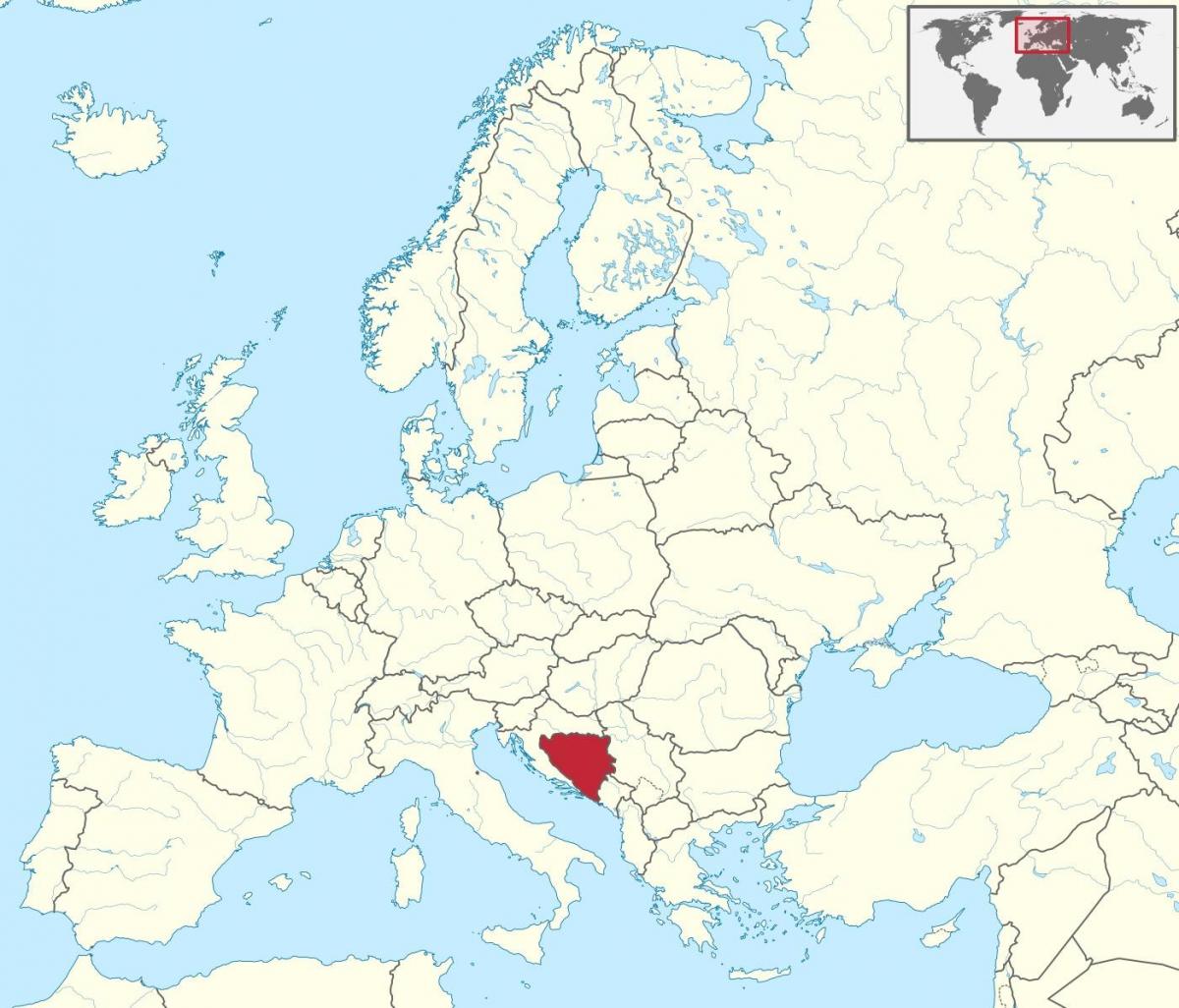 Босна на мапа на европа