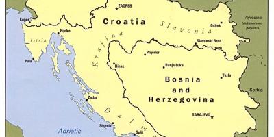 Карта на Босна и Херцеговина и околните земји